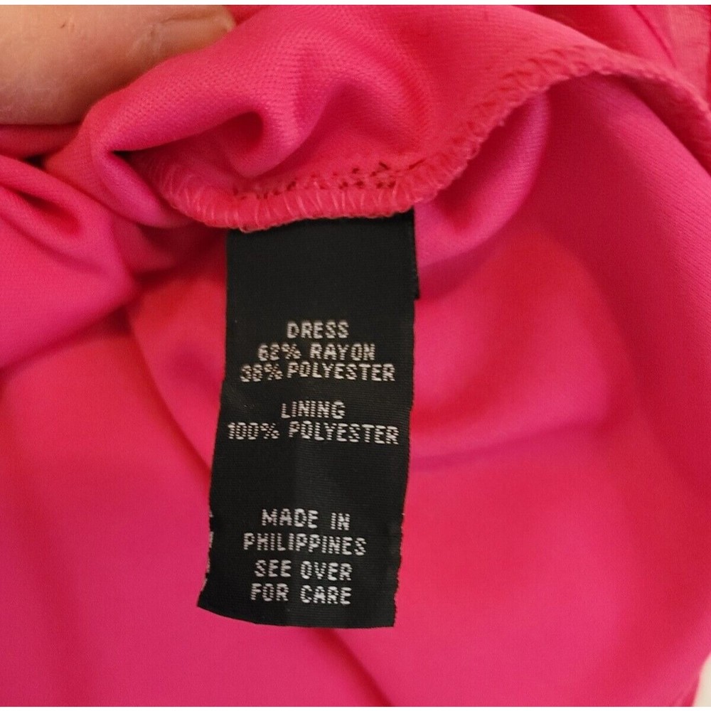 Iz Byer Womens Size M Fuchsia Pink Summer Spaghetti Strap Beaded Top Mini Dress - Picture 6 of 9